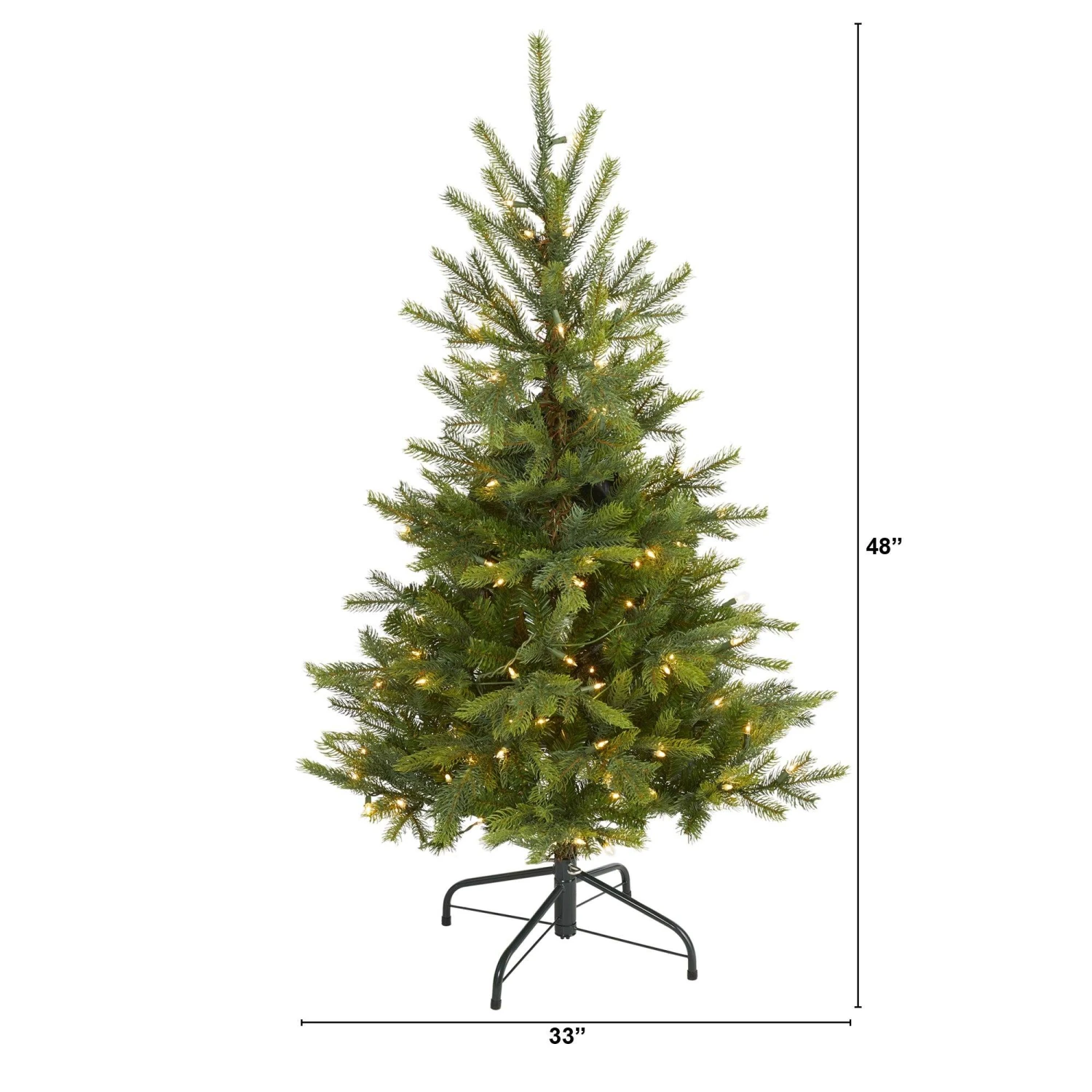 4’ North Carolina Spruce Artificial Christmas Tree With 100 Clear Lights And 207 Bendable Branches 2 4’ North Carolina Spruce Artificial Christmas Tree With 100 Clear Lights And 207 Bendable Branches - Image 2