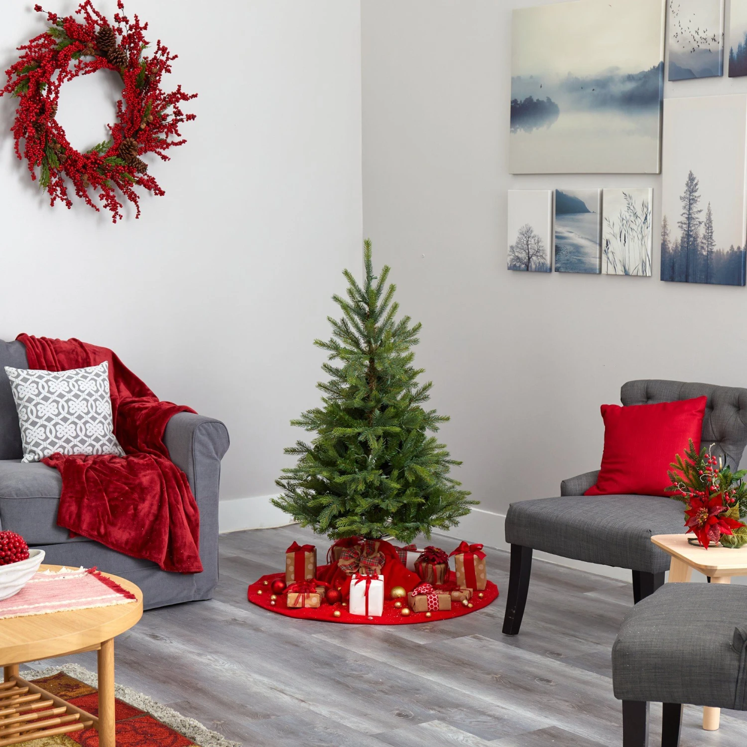 4’ North Carolina Spruce Artificial Christmas Tree With 100 Clear Lights And 207 Bendable Branches 7 4’ North Carolina Spruce Artificial Christmas Tree With 100 Clear Lights And 207 Bendable Branches - Image 7