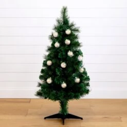 4' Pre-Lit Fiber Optic Artificial Christmas Tree With Mixed Tips And 37 LED Warm White Lights -Artificial Trees Store artificial 4 pre lit fiber optic artificial christmas tree with mixed tips and 37 led warm white lights nearly natural 728035