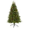 4' Snow Tipped Portland Spruce Artificial Christmas Tree With Frosted Berries And Pinecones With 100 Clear LED Lights