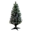4' Snowy Pre-Lit Fiber Optic Artificial Christmas Tree With 40 Colorful LED Lights