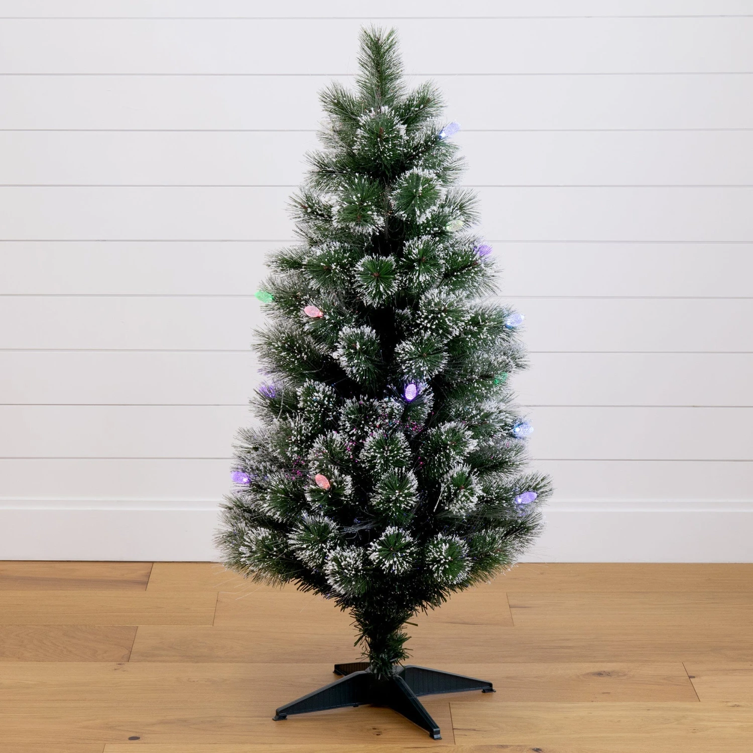 4' Snowy Pre-Lit Fiber Optic Artificial Christmas Tree With 40 Colorful LED Lights 2 4' Snowy Pre-Lit Fiber Optic Artificial Christmas Tree With 40 Colorful LED Lights - Image 2