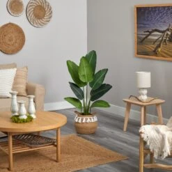 4’ Travelers Palm Artificial Tree In Boho Chic Handmade Natural Cotton Woven Planter With Tassels -Artificial Trees Store artificial 4 travelers palm artificial tree in boho chic handmade natural cotton woven planter with tassels nearly natural 178774