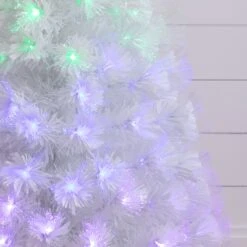 4' White Pre-Lit Fiber Optic Artificial Christmas Tree With 120 Colorful LED And Remote Control Show 14 4' White Pre-Lit Fiber Optic Artificial Christmas Tree With 120 Colorful LED And Remote Control Show -Artificial Trees Store artificial 4 white pre lit fiber optic artificial christmas tree with 120 colorful led and remote control show nearly natural 342982