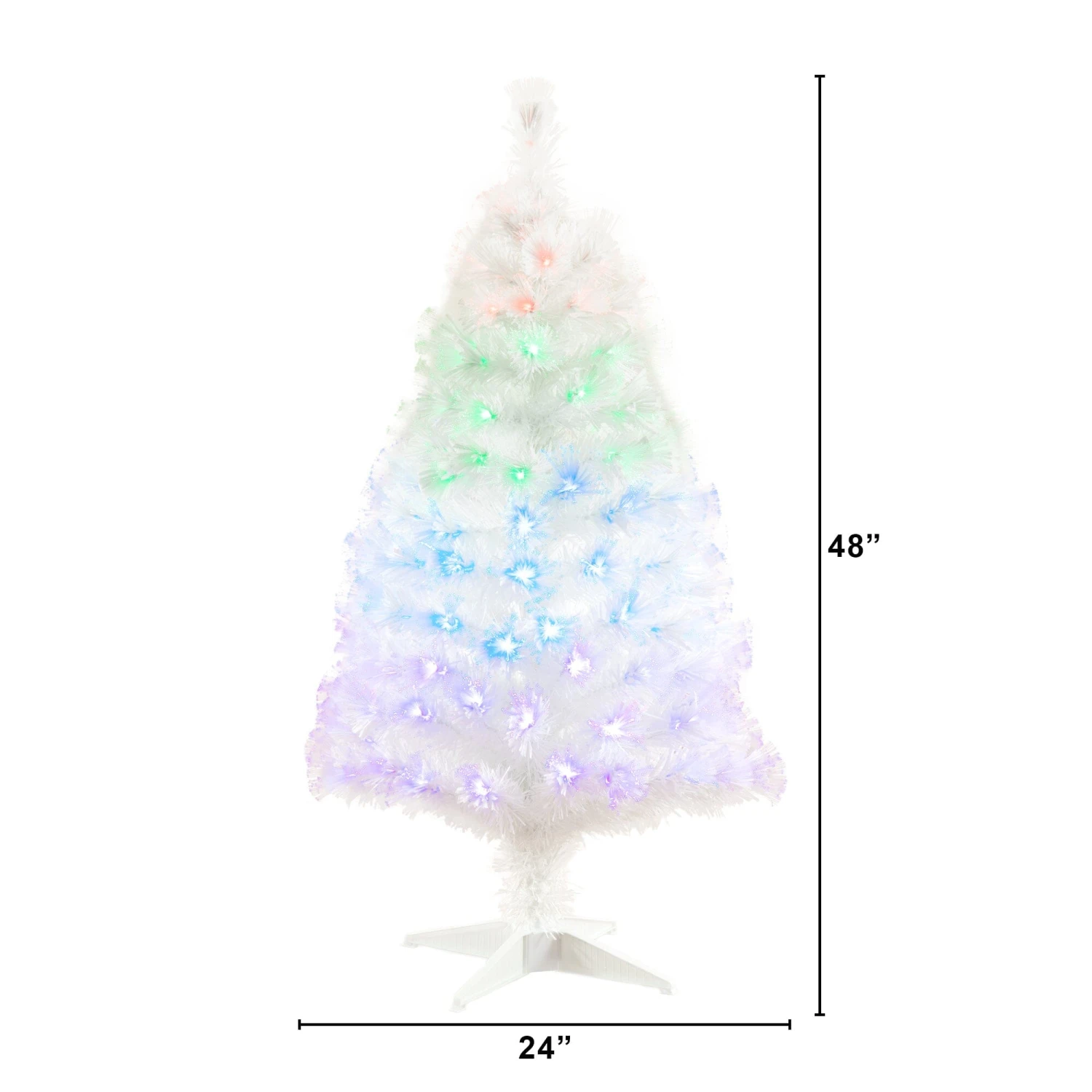 4' White Pre-Lit Fiber Optic Artificial Christmas Tree With 120 Colorful LED And Remote Control Show 3 4' White Pre-Lit Fiber Optic Artificial Christmas Tree With 120 Colorful LED And Remote Control Show - Image 3