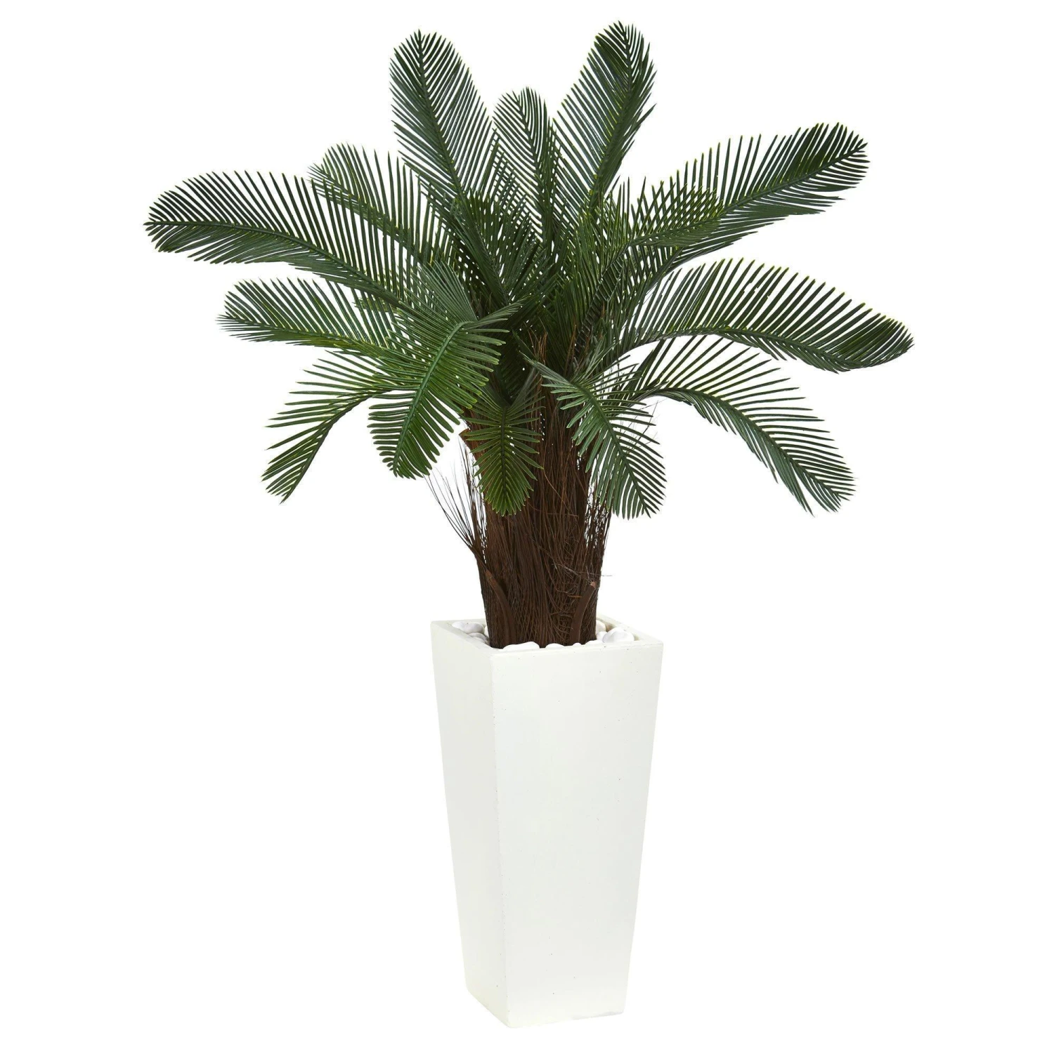 40” Cycas Artificial Tree In White Tower Planter(Indoor/Outdoor) 1 40” Cycas Artificial Tree In White Tower Planter(Indoor/Outdoor)