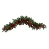 40” Pines, Red Berries And Pinecones Artificial Christmas Garland