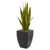 41” Sansevieria Artificial Plant In Black Planter