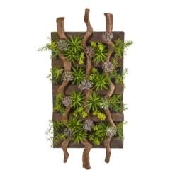 41” X 19” Mixed Succulent Artificial Living Wall