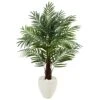4.5’ Areca Palm Tree In White Oval Planter