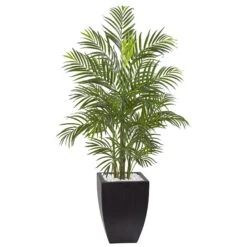 4.5’ Areca Palm Tree With Black Wash Planter UV Resistant (Indoor/Outdoor)