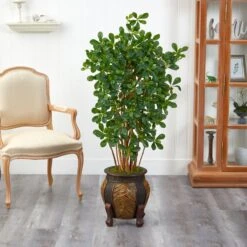 4.5’ Black Olive Artificial Tree In Decorative Planter -Artificial Trees Store artificial 45 black olive artificial tree in decorative planter nearly natural 506514
