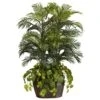 4.5' Double Areca W/Vase & Pothos Silk Plant