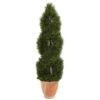4.5’ Double Cypress Topiary Artificial Tree In Terracotta Planter (Indoor/Outdoor)