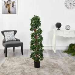 4.5’ English Ivy Spiral Topiary Artificial Tree With Natural Trunk UV Resistant (Indoor/Outdoor) 6 4.5’ English Ivy Spiral Topiary Artificial Tree With Natural Trunk UV Resistant (Indoor/Outdoor) -Artificial Trees Store artificial 45 english ivy spiral topiary artificial tree with natural trunk uv resistant indooroutdoor nearly natural 507221