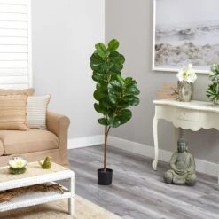 4.5’ Fiddle Leaf Fig Artificial Tree -Artificial Trees Store artificial 45 fiddle leaf fig artificial tree nearly natural 547409