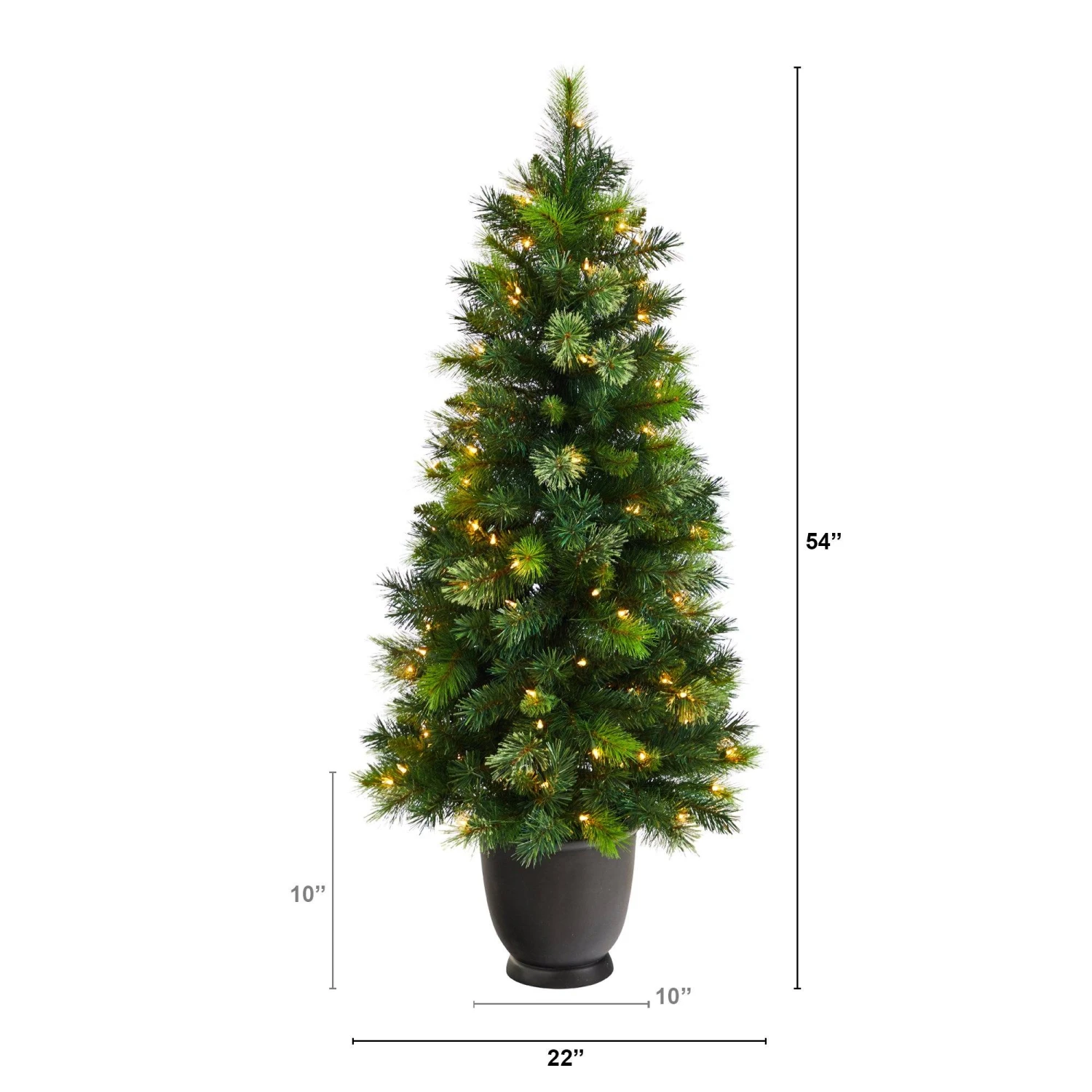 4.5’ Oregon Pine Christmas Tree In Decorative Planter 2 4.5’ Oregon Pine Christmas Tree In Decorative Planter - Image 2