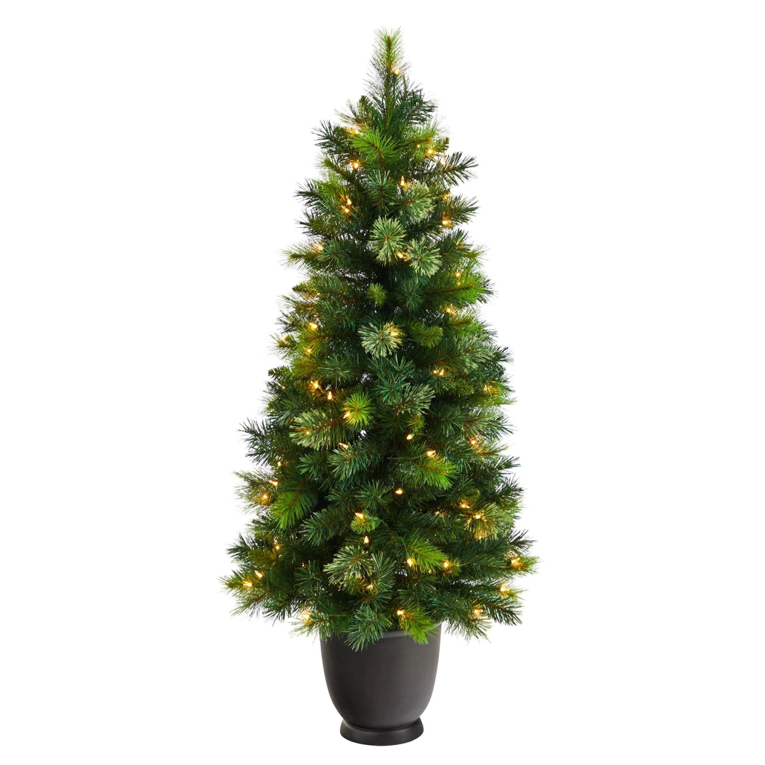 4.5’ Oregon Pine Christmas Tree In Decorative Planter 1 4.5’ Oregon Pine Christmas Tree In Decorative Planter