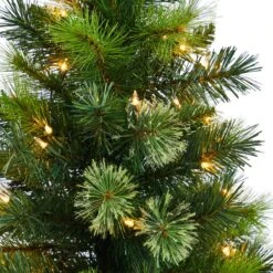 4.5’ Oregon Pine Christmas Tree In Decorative Planter 11 4.5’ Oregon Pine Christmas Tree In Decorative Planter -Artificial Trees Store artificial 45 oregon pine in decorative planter with 250 bendable branches and 100 warm white lights nearly natural 979885