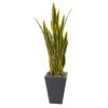 4.5’ Sansevieria Artificial Plant In Slate Planter