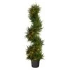 45” Spiral Cypress Artificial Tree With 80 Clear LED Lights UV Resistant (Indoor/Outdoor)