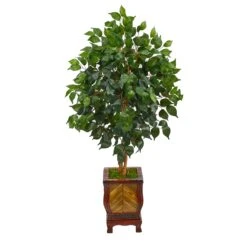 46” Ficus Artificial Tree In Decorative Planter