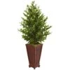 46” Olive Cone Topiary Artificial Tree In Decorative Planter