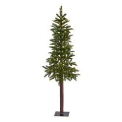 5’ Alaskan Alpine Artificial Christmas Tree With 100 Clear Microdot (Multifunction) LED Lights And 92 Bendable Branches