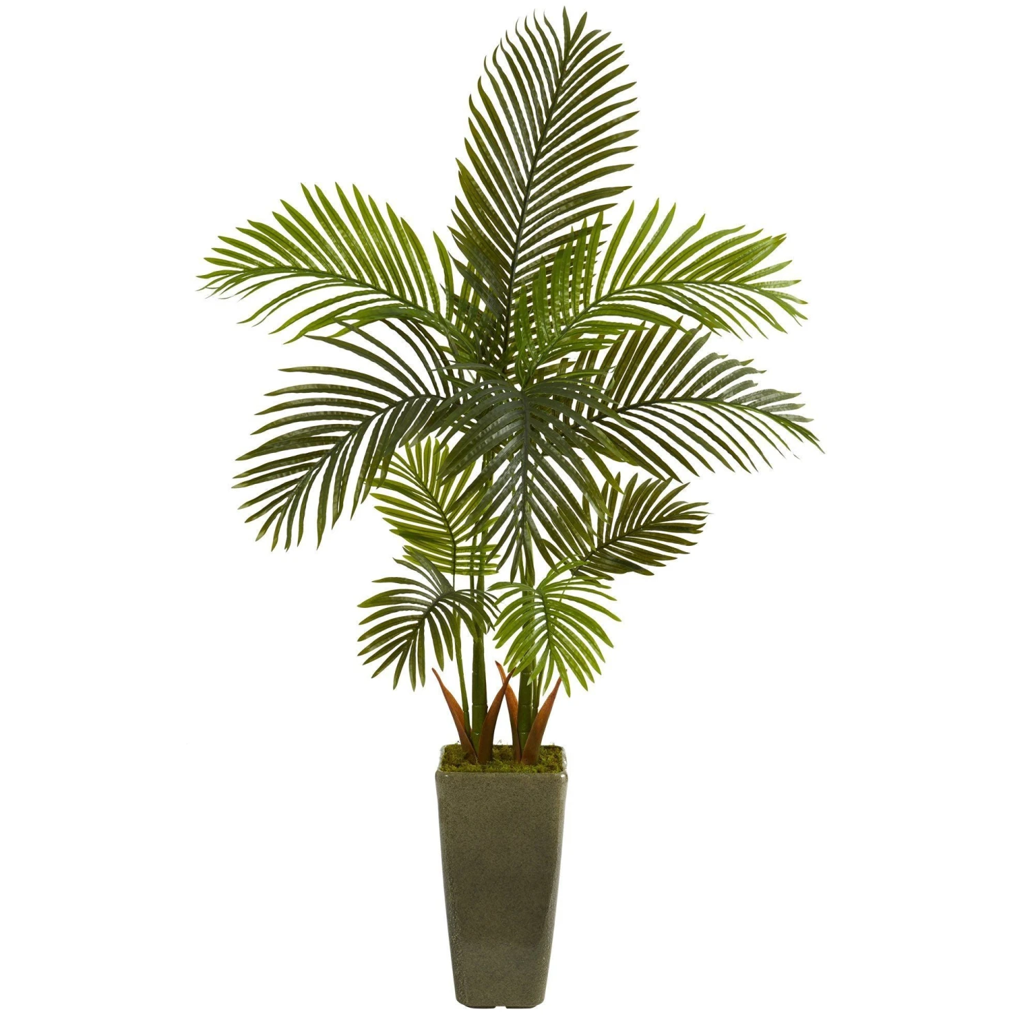 5’ Areca Palm Artificial Tree In Green Planter 1 5’ Areca Palm Artificial Tree In Green Planter