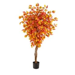 5’ Autumn Ficus Artificial Fall Tree