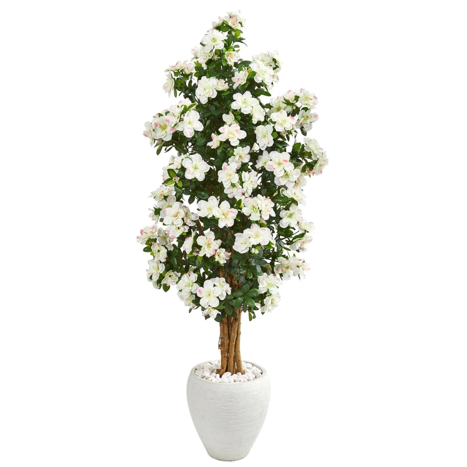 5’ Azalea Artificial Tree In White Planter 1 5’ Azalea Artificial Tree In White Planter