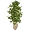 5’ Bamboo Artificial Tree In Sand Colored Planter (Real Touch)(Indoor/Outdoor)