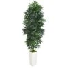 5’ Bamboo Palm Artificial Plant In White Planter