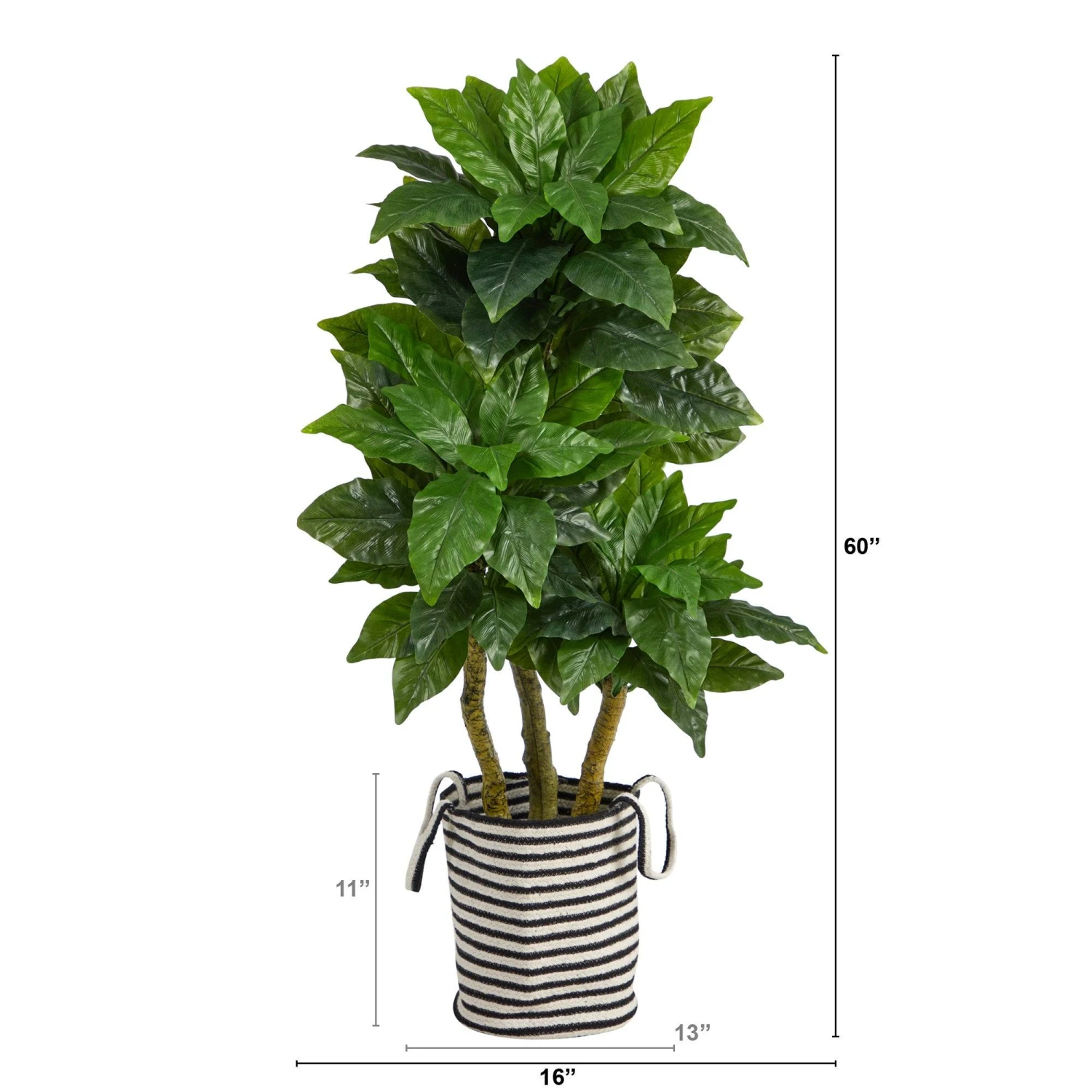 5’ Bird Nest Tree In Handmade Black And White Natural Jute And Cotton Planter UV Resistant 2 5’ Bird Nest Tree In Handmade Black And White Natural Jute And Cotton Planter UV Resistant - Image 2