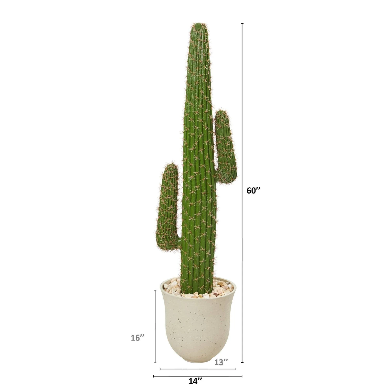 5’ Cactus Artificial Plant In Decorative Urn 2 5’ Cactus Artificial Plant In Decorative Urn - Image 2