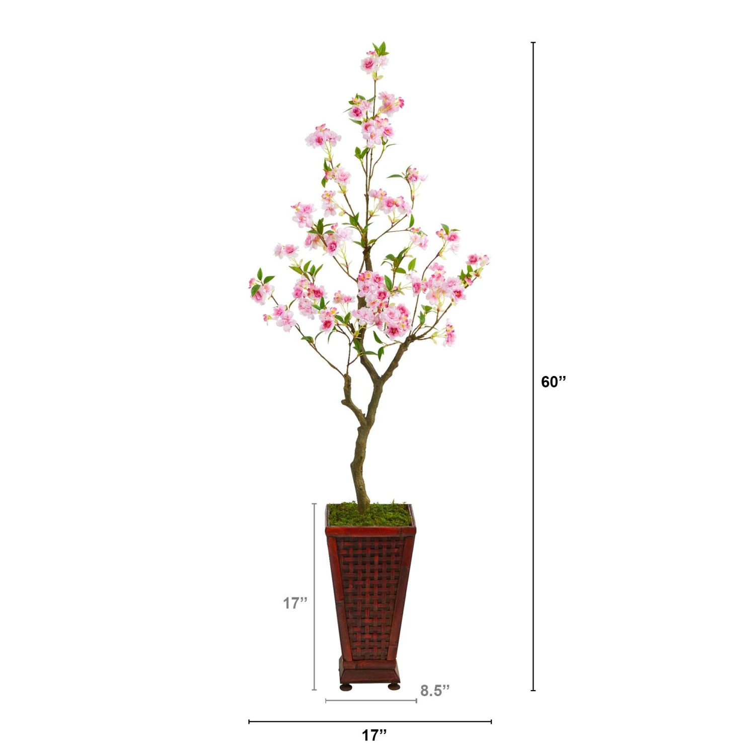 5’ Cherry Blossom Artificial Tree In Decorative Planter 2 5’ Cherry Blossom Artificial Tree In Decorative Planter - Image 2