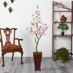5’ Cherry Blossom Artificial Tree In Decorative Planter 6 5’ Cherry Blossom Artificial Tree In Decorative Planter -Artificial Trees Store artificial 5 cherry blossom artificial tree in decorative planter nearly natural 970400