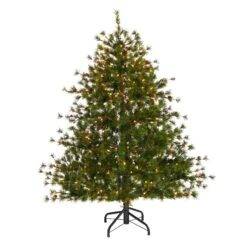 5’ Colorado Mountain Pine Artificial Christmas Tree With 250 Lights, 669 Branches And Pine Cones