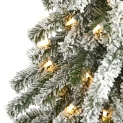5’ Flocked Alpine Artificial Christmas Tree -Artificial Trees Store artificial 5 flocked alpine christmas artificial tree with 150 lights and 405 bendable branches nearly natural 567810
