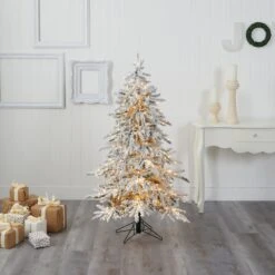 5' Flocked Grand Northern Rocky Fir Artificial Christmas Tree 16 5' Flocked Grand Northern Rocky Fir Artificial Christmas Tree -Artificial Trees Store artificial 5 flocked grand northern rocky fir artificial christmas tree with 650 warm micro multifunction with remote control led lights instant connect technology and 38 900141