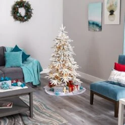 5' Flocked Grand Northern Rocky Fir Artificial Christmas Tree 17 5' Flocked Grand Northern Rocky Fir Artificial Christmas Tree -Artificial Trees Store artificial 5 flocked grand northern rocky fir artificial christmas tree with 650 warm micro multifunction with remote control led lights instant connect technology and 38 912520