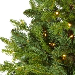 5’ Fraser Fir “Natural Look” Artificial Christmas Tree With 190 Clear LED Lights, A Burlap Base And 1217 Bendable Branches -Artificial Trees Store artificial 5 fraser fir natural look artificial christmas tree with 190 clear led lights a burlap base and nearly natural 205182