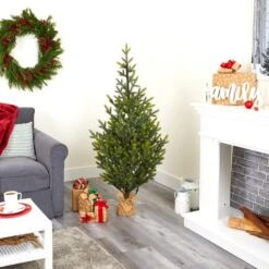 5’ Fraser Fir “Natural Look” Artificial Christmas Tree With 200 Clear LED Lights, A Burlap Base And 853 Bendable Branches 19 5’ Fraser Fir “Natural Look” Artificial Christmas Tree With 200 Clear LED Lights, A Burlap Base And 853 Bendable Branches -Artificial Trees Store artificial 5 fraser fir natural look artificial christmas tree with 200 clear led lights a burlap base and 853 bendable branches nearly natural 619245