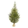 5’ Fraser Fir “Natural Look” Artificial Christmas Tree With 200 Clear LED Lights, A Burlap Base And 853 Bendable Branches