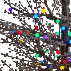5' Frosted Berry Twig Artificial Christmas Tree With 200 Multicolored Gum Ball LED Lights And 386 Bendable Branches -Artificial Trees Store artificial 5 frosted berry twig artificial christmas tree with 200 multicolored gum ball led lights and 386 be nearly natural 925681