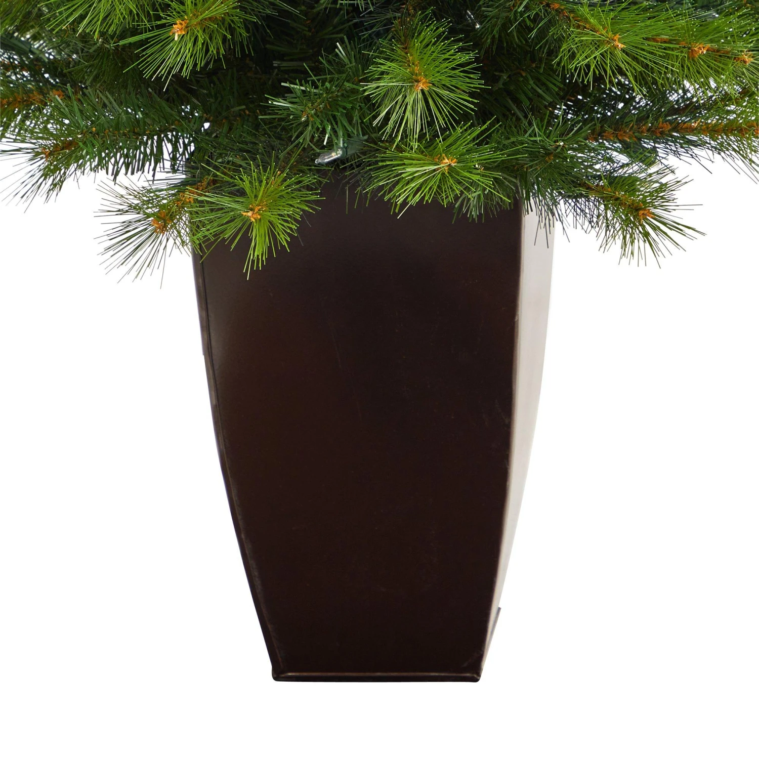 5’ Green Valley Pine Artificial Christmas Tree With 100 Warm White LED Lights And 201 Bendable Branches In Bronze Metal Planter 6 5’ Green Valley Pine Artificial Christmas Tree With 100 Warm White LED Lights And 201 Bendable Branches In Bronze Metal Planter - Image 6
