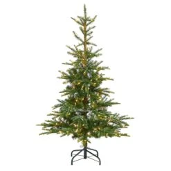 5’ Layered Washington Spruce Christmas Tree With 200 Clear Lights And 385 Bendable Branches