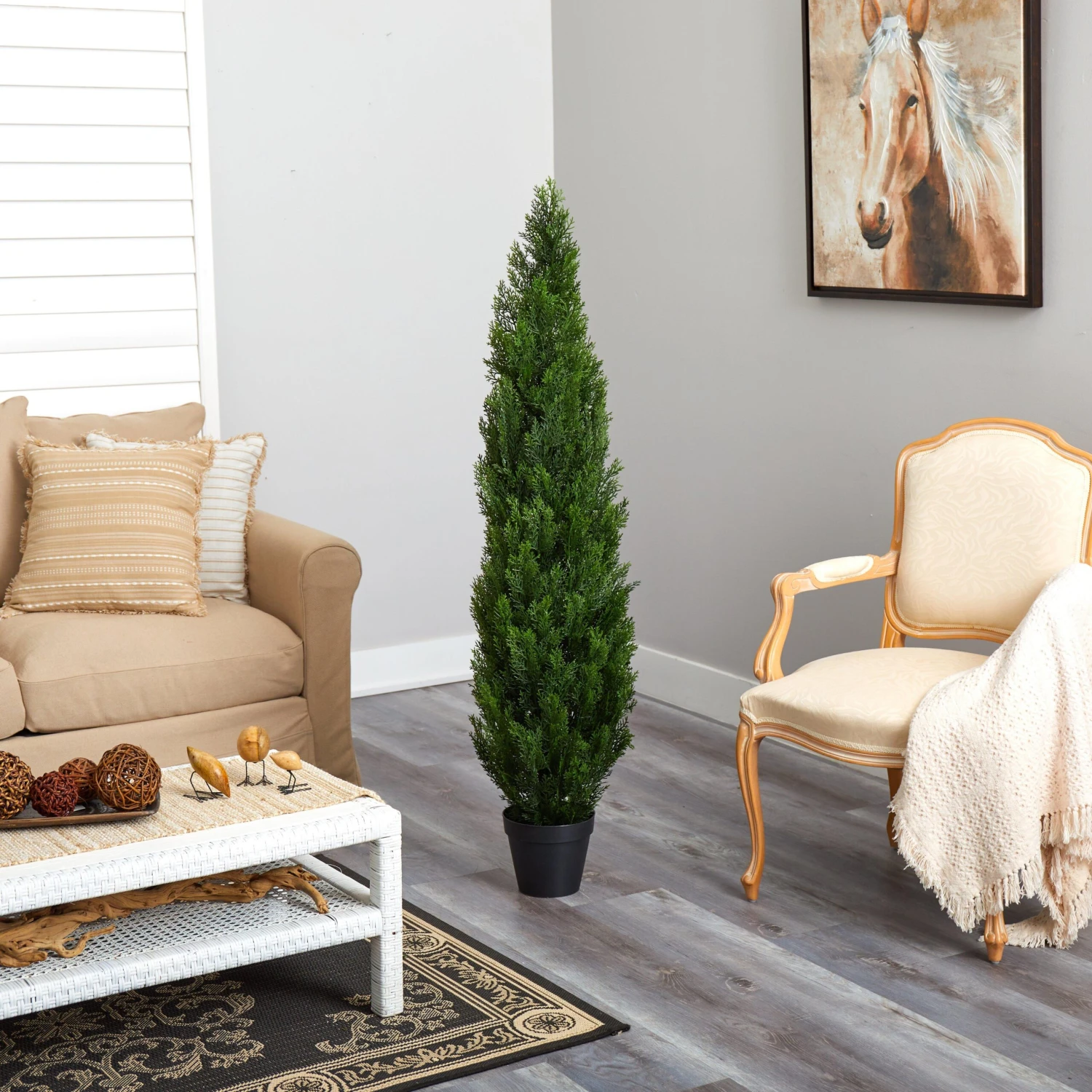 5' Mini Cedar Pine Tree (Indoor/Outdoor) 2 5' Mini Cedar Pine Tree (Indoor/Outdoor) - Image 2