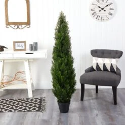 5' Mini Cedar Pine Tree (Indoor/Outdoor) 5 5' Mini Cedar Pine Tree (Indoor/Outdoor) -Artificial Trees Store artificial 5 mini cedar pine tree indooroutdoor nearly natural 615960