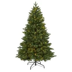 5' New Hampshire Fir Artificial Christmas Tree With 150 LED Lights